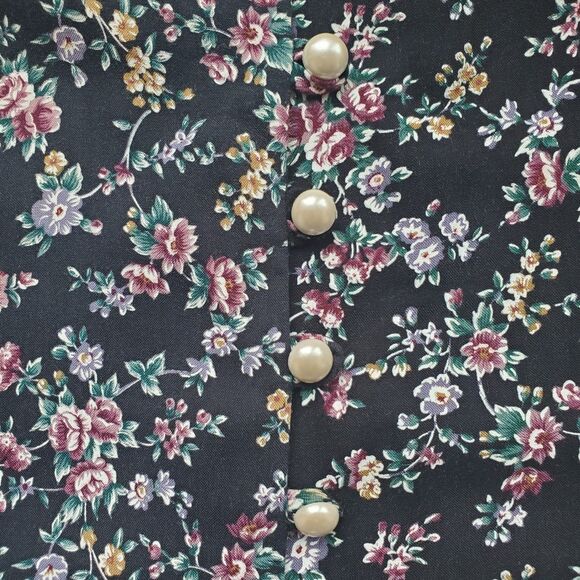 Vintage 80's DBY Navy Floral Romper - Picture 4 of 6